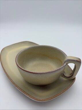 Frankoma GP Sandwich Tray & Soup Mug 4SC Desert Gold 11 3/4” x 7”
